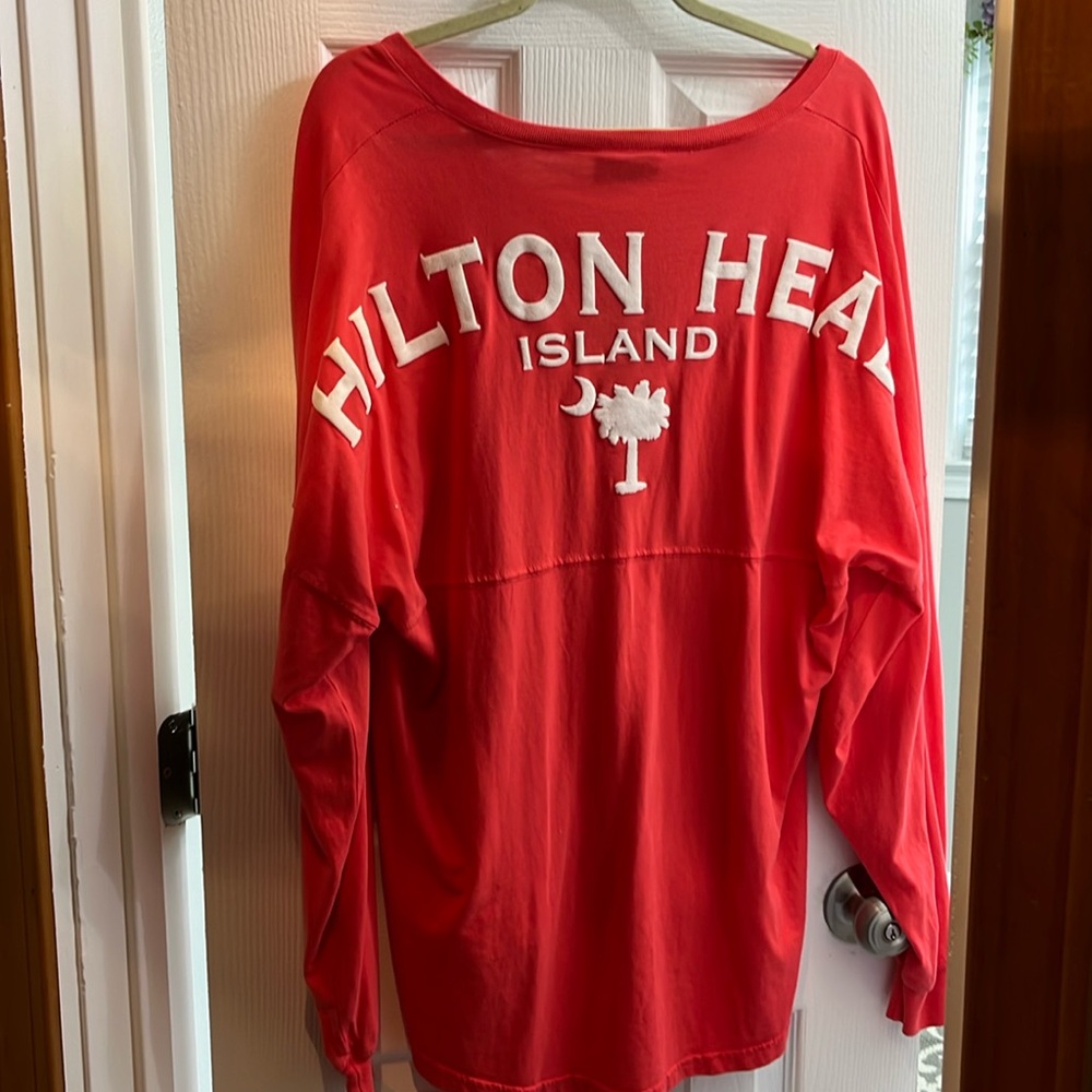 Hilton Head Island deep coral never worn cover up or big shirt